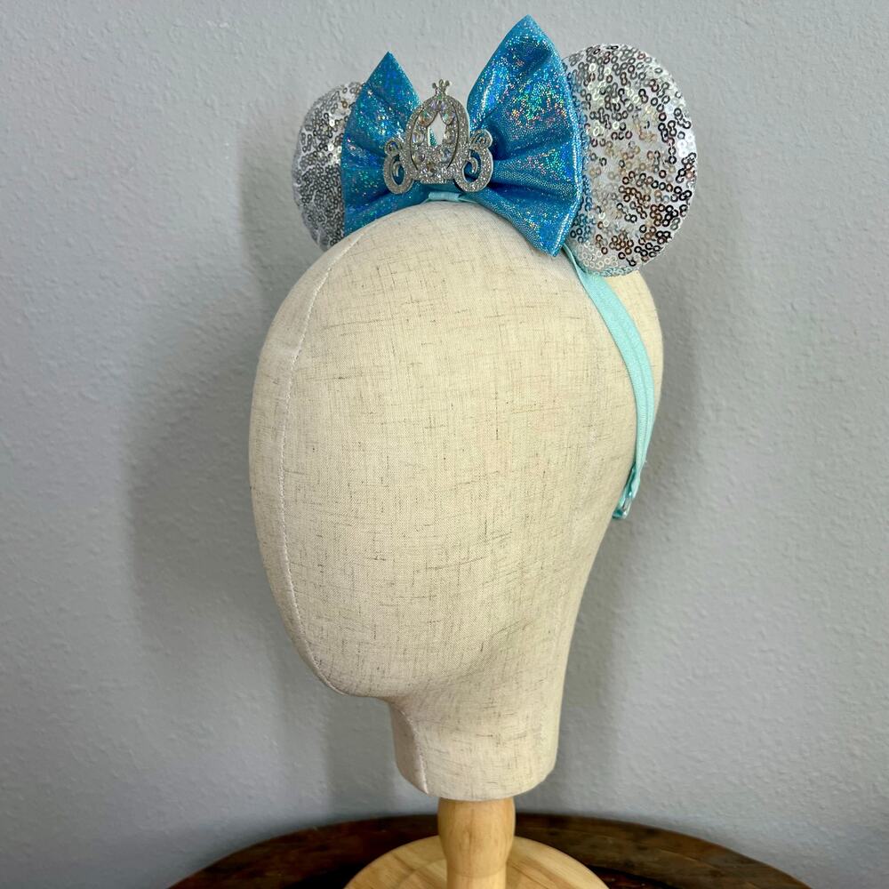 Elastic Cinderella Minnie Ears | Disney-Inspired Mouse Ears - Picture 3 of 5